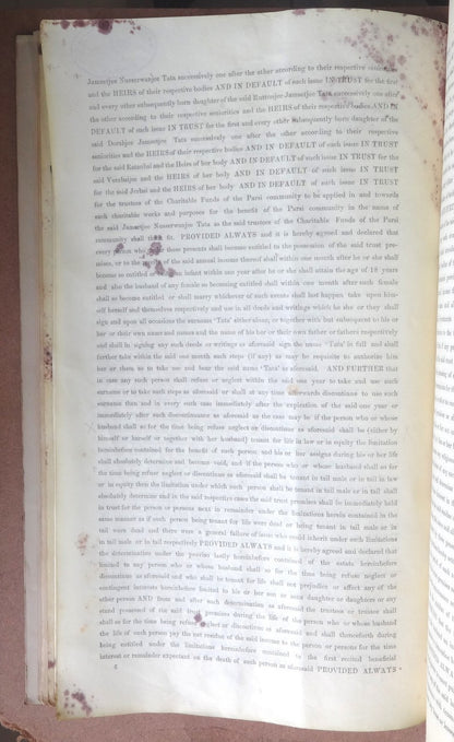 India 1887 Indenture signed Jamshetji, Dorabji, Ratanji & Sir Ratan TATA