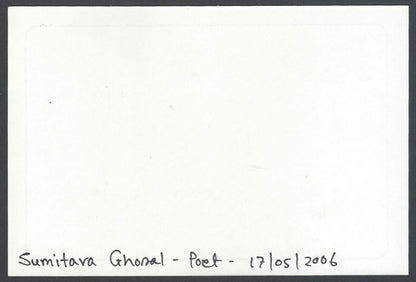 AOP India Sumitara Ghosal, Poet signed autograph card