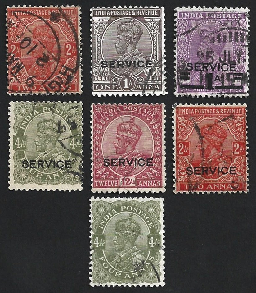 (AOP) India KGV collection of INVERTED WATERMARKS used