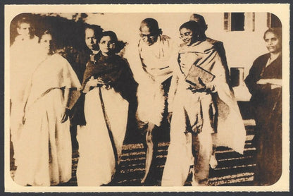 AOP India full back pictorial 50p Gandhi postal card GANDHI 