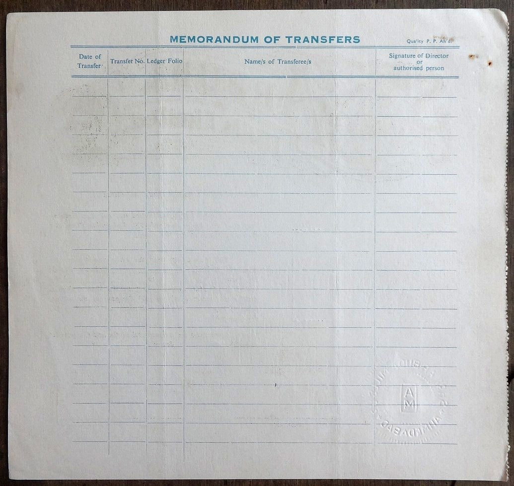 India SHREE ARBUDA MILLS share certificates x 3 different 1960-68