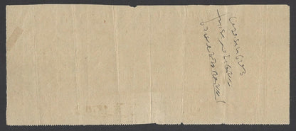 India May 1869 telegraph receipt with QV telegraph stamps 1R Die 2 early use
