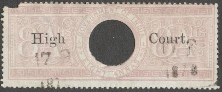 AOP India 1869 High Court on 1866 Special Adhesive 8a used. Bft #unrecorded
