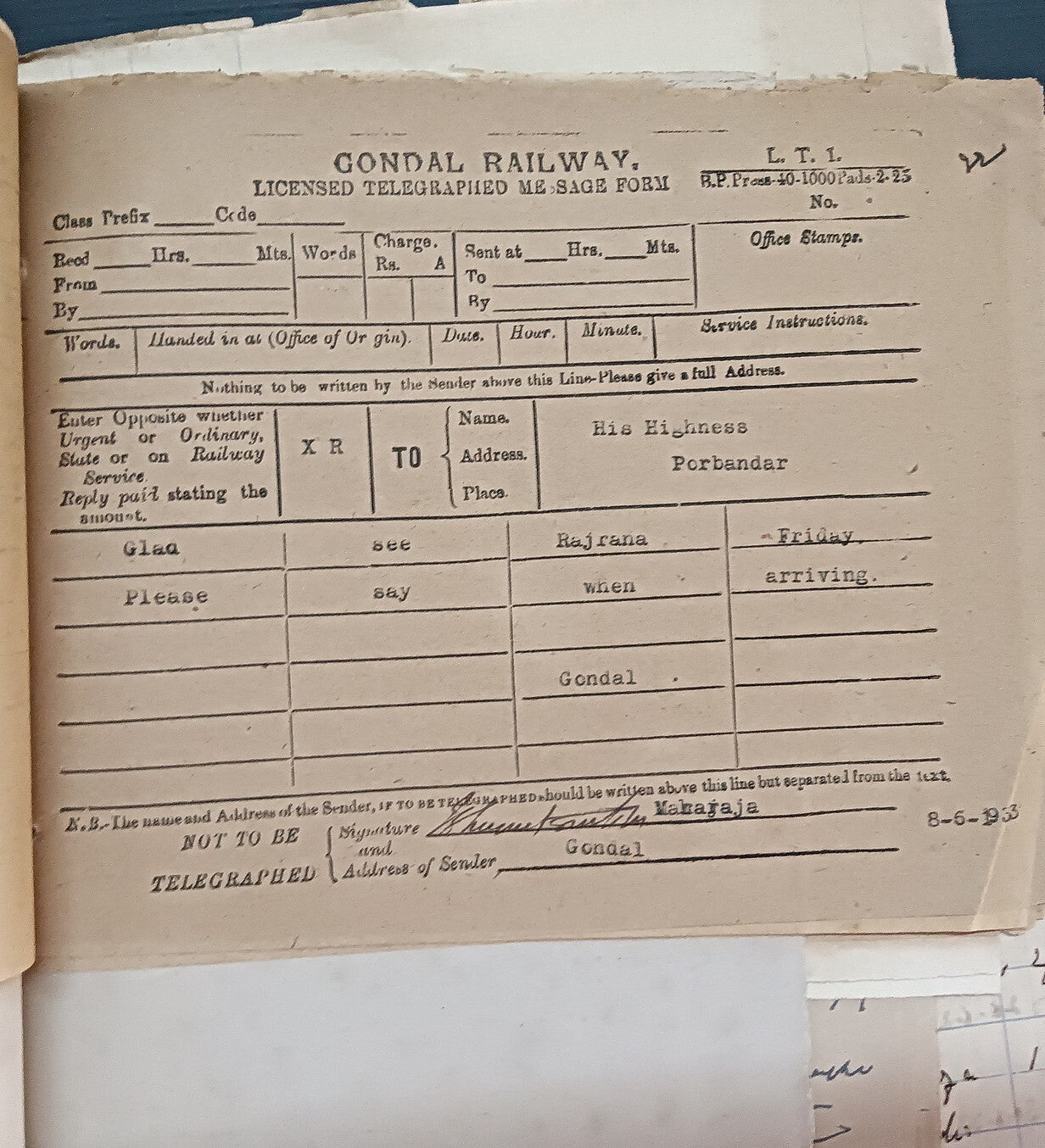 India 1933 Gondal Porbandar Dispute correspondence incl. 20 signed by Maharajas