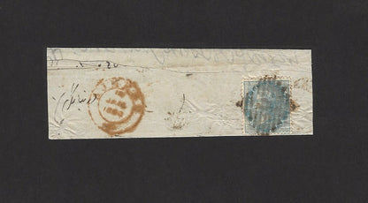 East India 1856 1/2a blue canc on 1860 cover