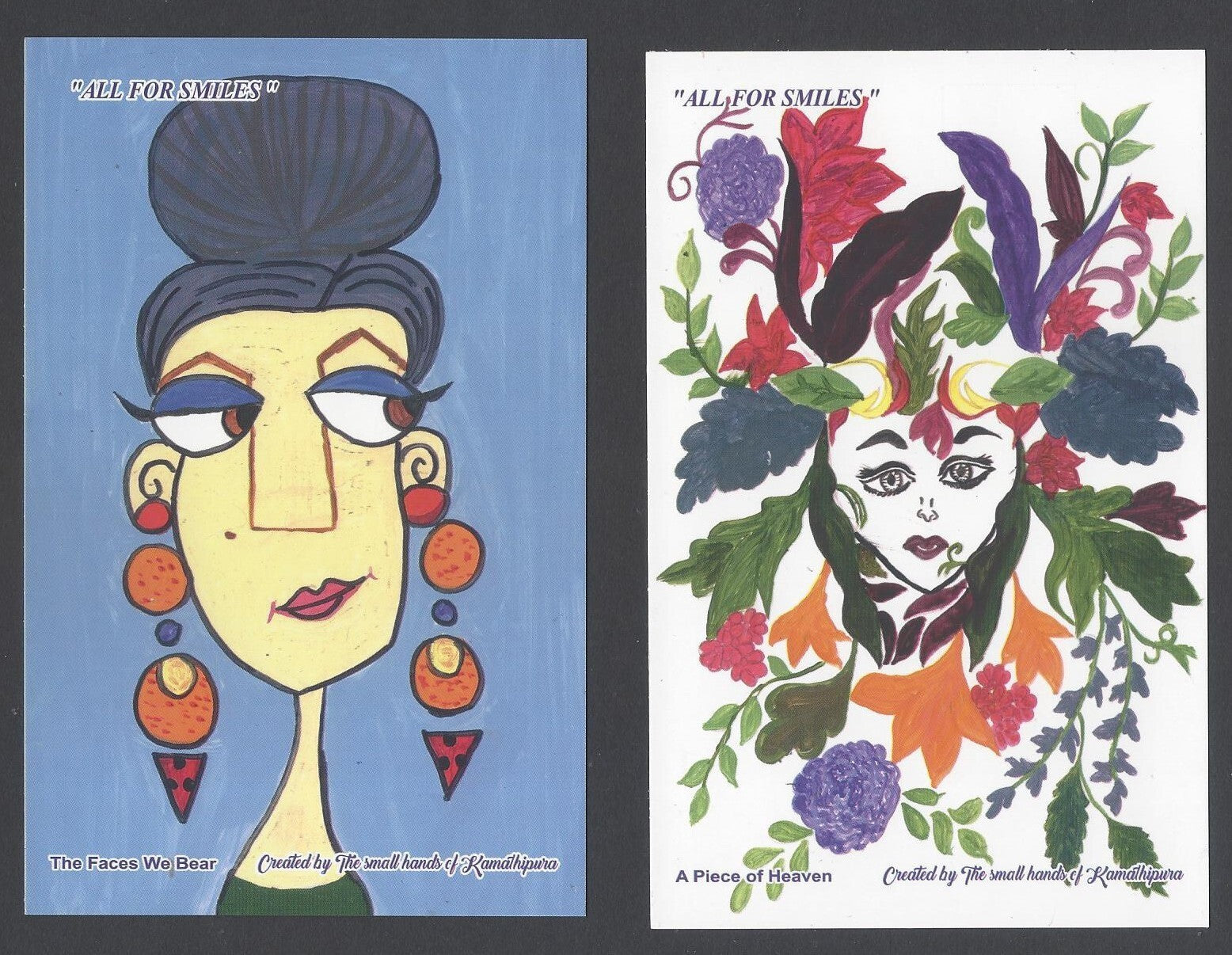 India ALL FOR SMILES Kamathipura Child Art Postcard Pack with 10 postcards 2022