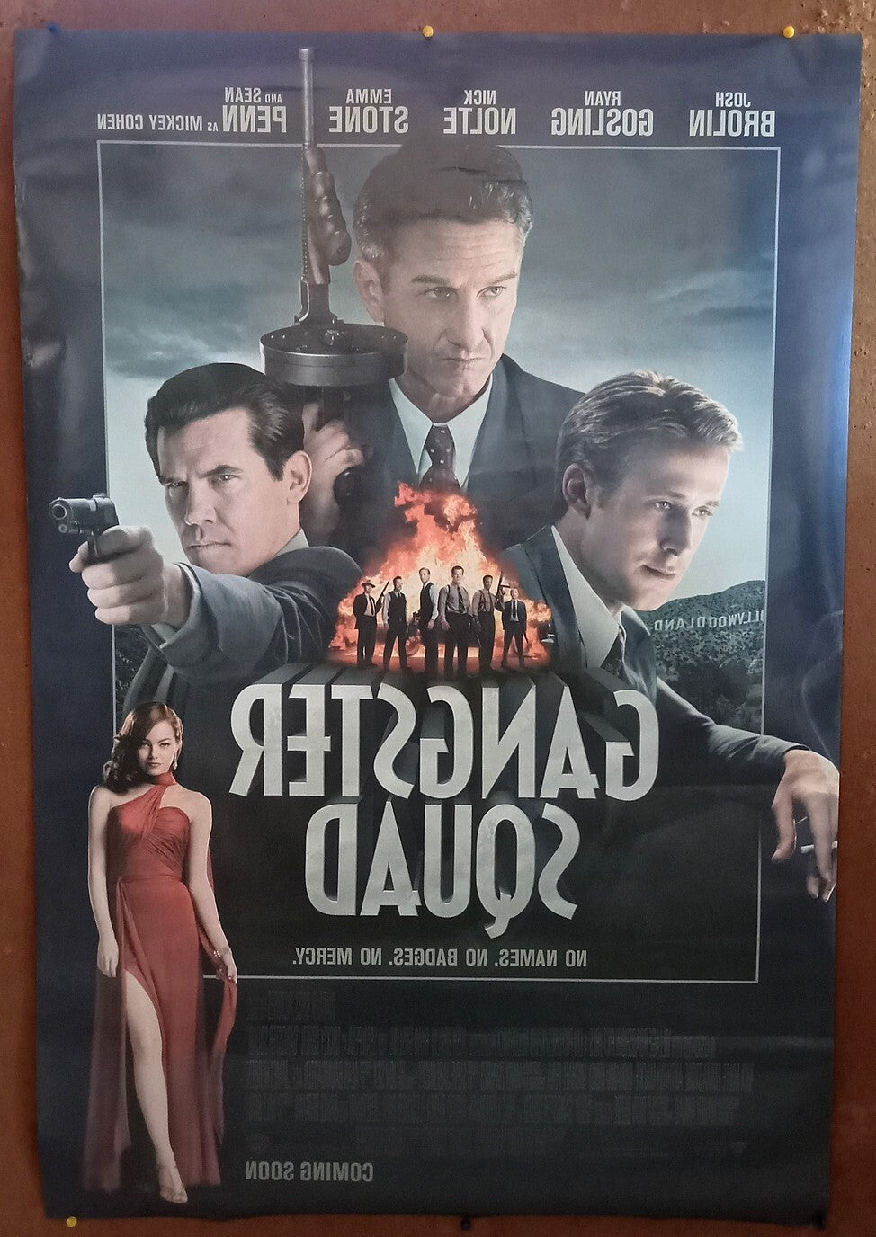 2013 Gangster Squad 1 sheet India poster (2 side printed) Ryan Gosling