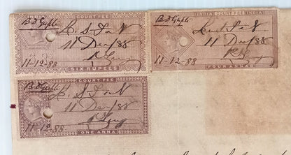 AOP India1850 12 pages Will with QV Court Fee 1a,4a & 6R