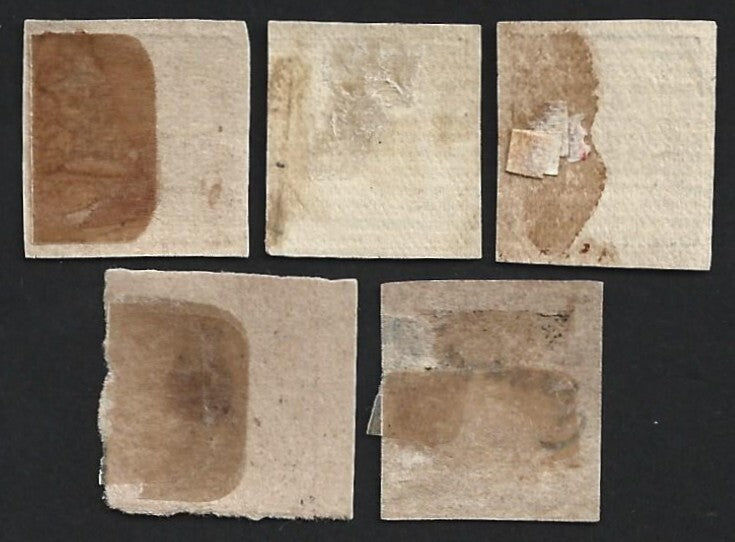 (AOP) India NAWANAGAR State 1877 1doc blue unused x 5 shades