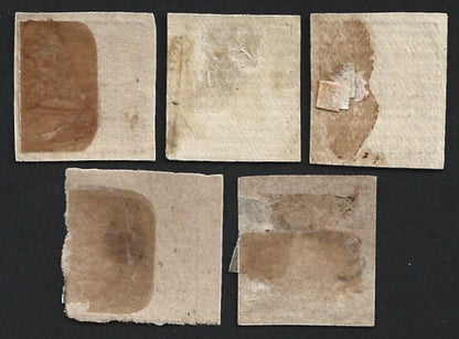 (AOP) India NAWANAGAR State 1877 1doc blue unused x 5 shades