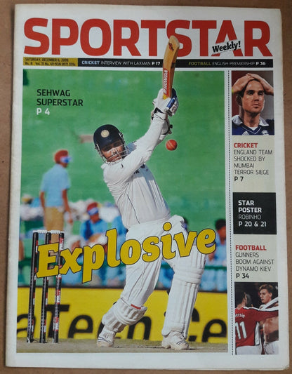 India Sportstar 2008-12 CRICKET cover issues 10” X 13” (5)