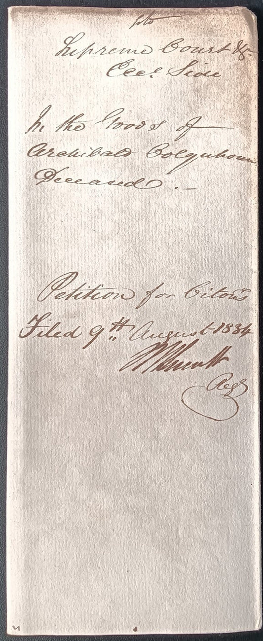 India King William IV 1834 Fort William, Calcutta 2 page document