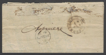 AOPIMT India 1862 stampless cover JODHPORE to AJMERE