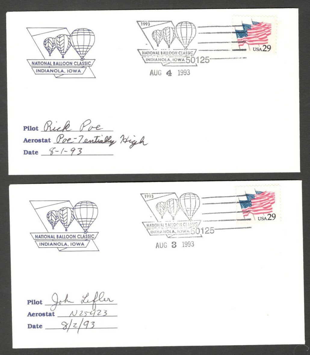 National Balloon Classic, Indianola 1993 covers signed by Pilots (10)