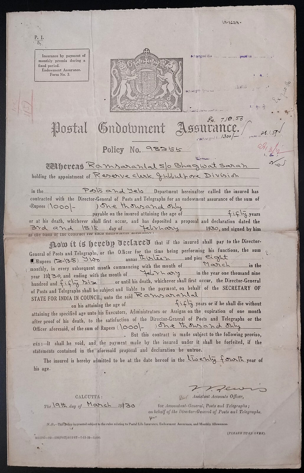 India POSTAL ENDOWMENT ASSURANCE policy