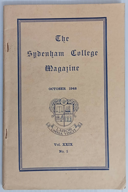 AOP India Sydenham College Magazine October 1948