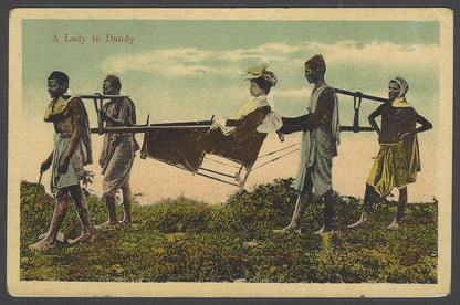 India vintage colour postcard A LADY IN A DANDY