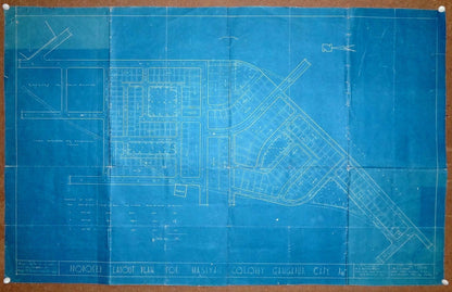 India 1954 Survey Map of the proposed NASIYAN COLONY Gangapur 22” x 35”
