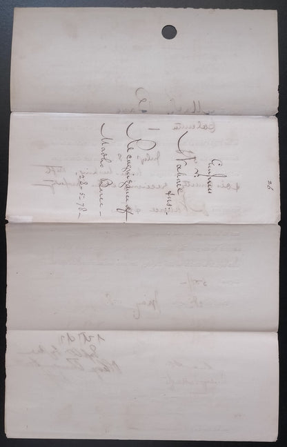 India QV COURT FEE SERVICE 1R used on 1878 document