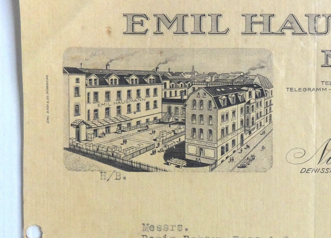 Germany Emil Hausmann Nurnberg Germany 1929 illustrated letterhead to India