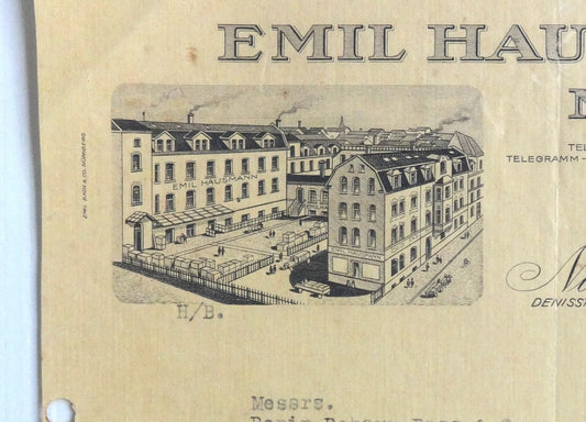 Germany Emil Hausmann Nurnberg Germany 1929 illustrated letterhead to India