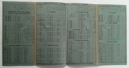 AOP india Nov 1934 MICHELIN India Tyres Price List 