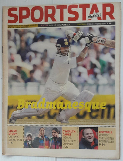 India Sportstar 2006-10 CRICKET cover issues 10” X 13” (5)