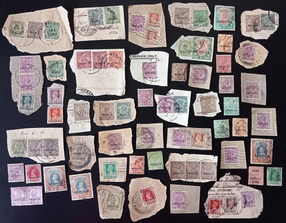India pre 1947 Official stamps on & off paper accumulation (250+ stamps)