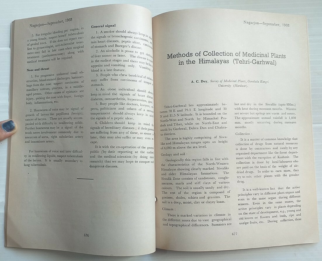 Nagarjun – An English monthly of Indian Ayurvedic Medicine 1968 (4 issues)