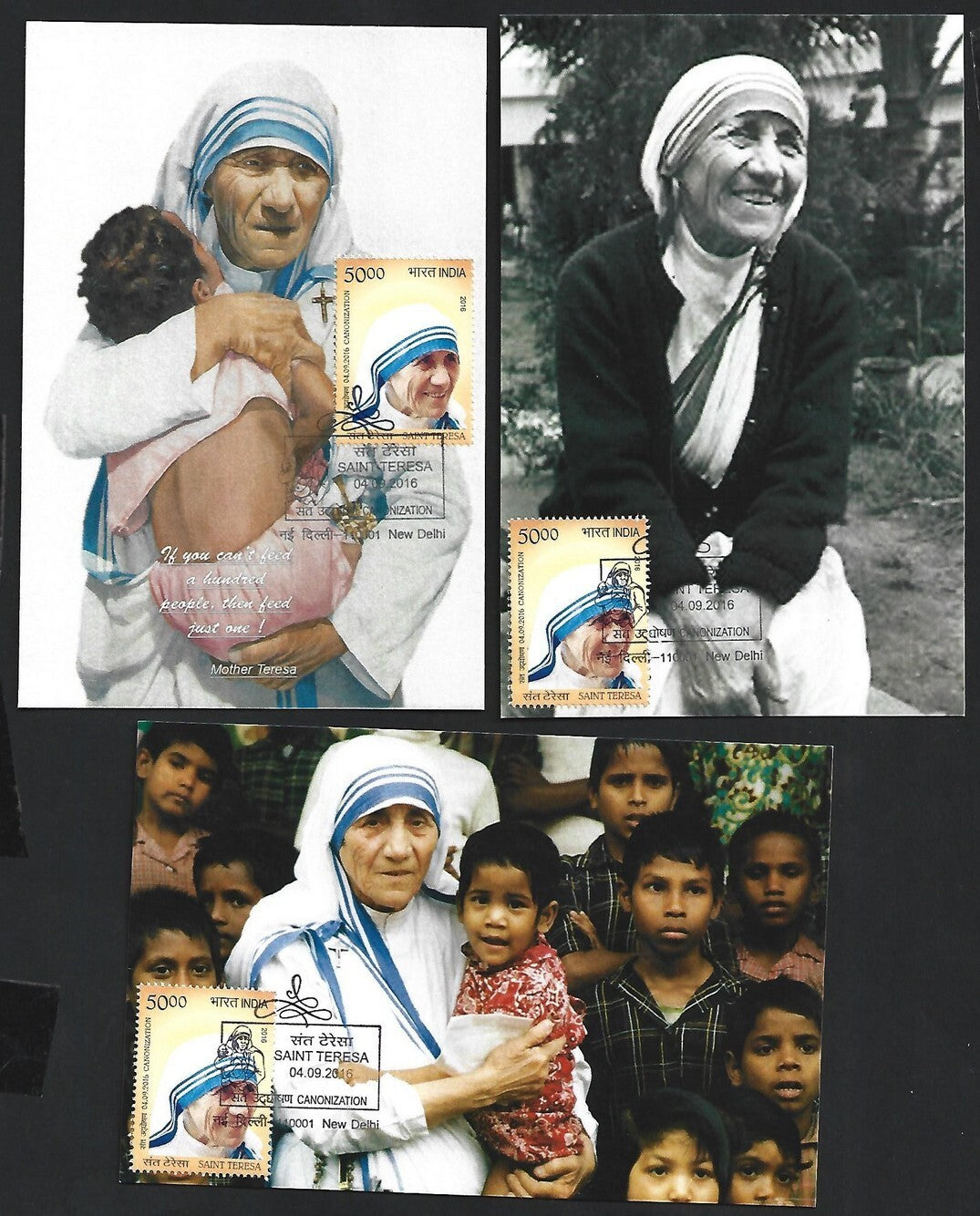 India 2016 Mother Teresa Cannonization maximum cards (3)