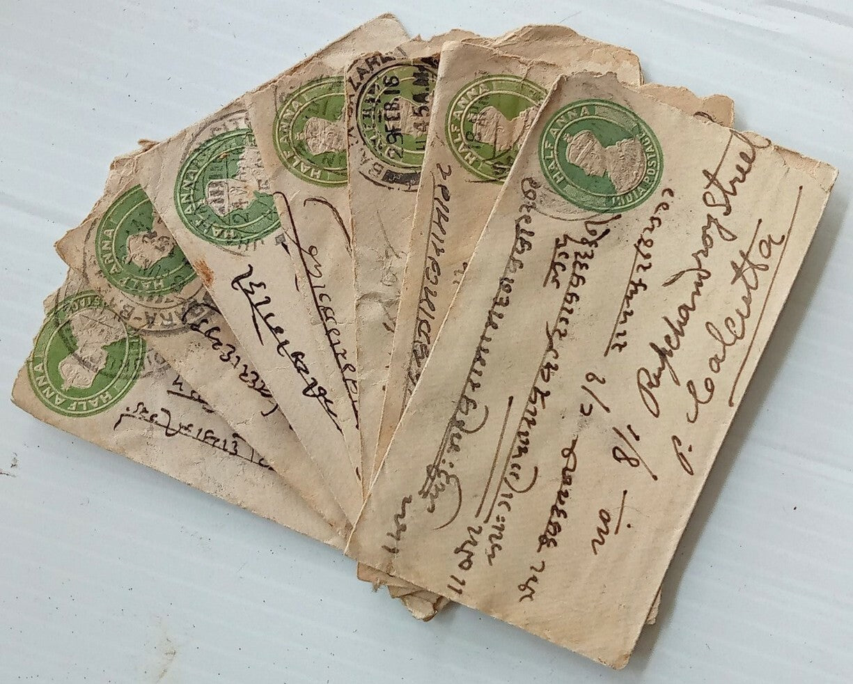 AOP India KGV 1/2a green envelopes x 100  selected for condition WHOLESALE