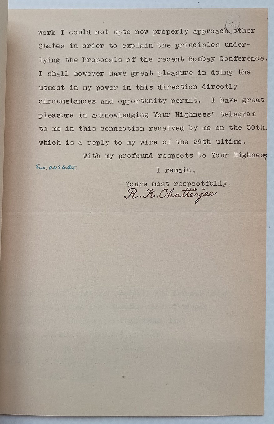 BANSDA STATE crested letter 1931 India