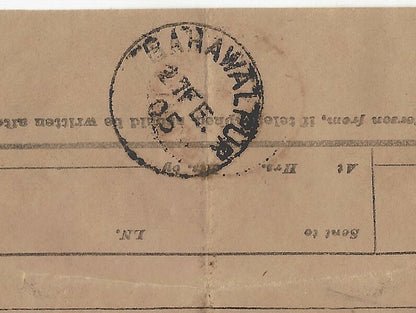 India 1905 32 Word telegram cancelled sc BAHAWALPUR + envelope