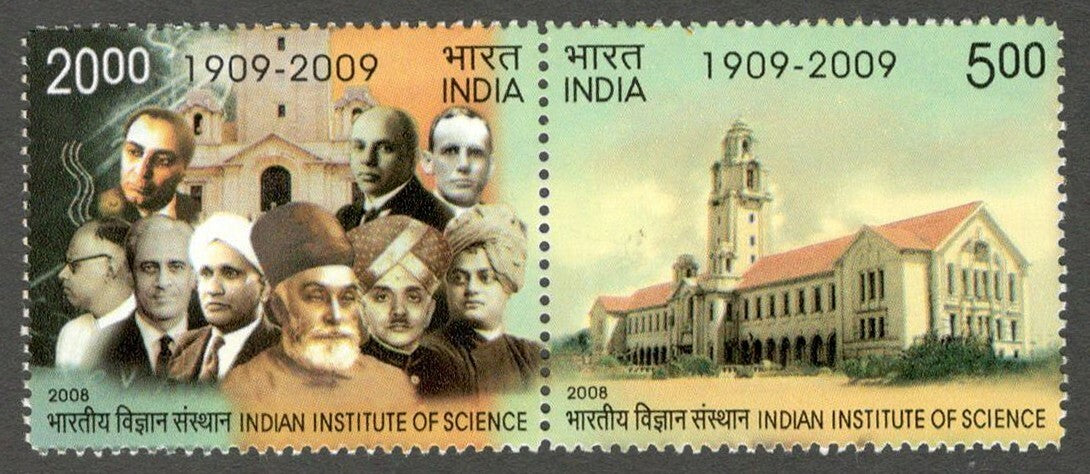 AOP India 2008 Centenary of Indian Institute of Science se-tenant pair MNH