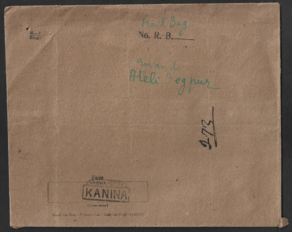 India NABHA STATE Mail Bag envelope used 1932 KANINA