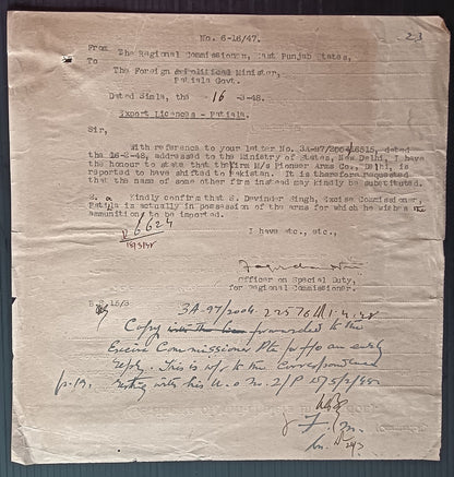 India 1940s CERTIFICATE OF ANTI CHOLERA INOCULATION