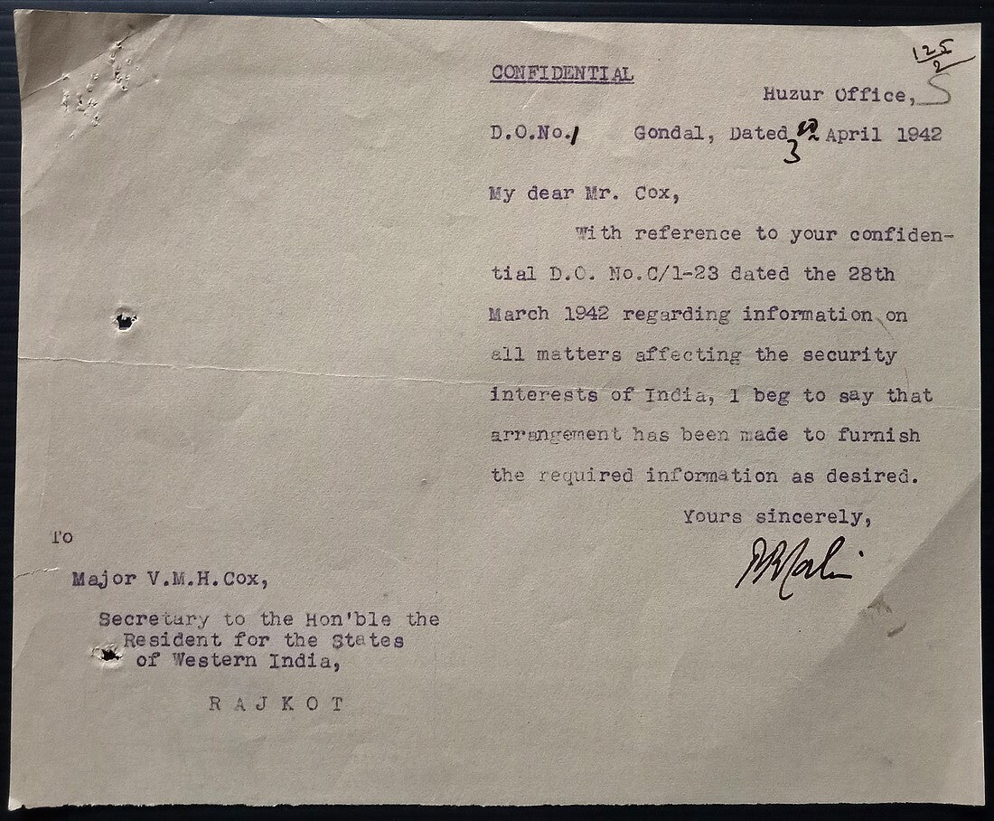 India WW2 1942 Questionnaire re: ILL INTENTIONED ALIENS 5TH COLUMNISTS