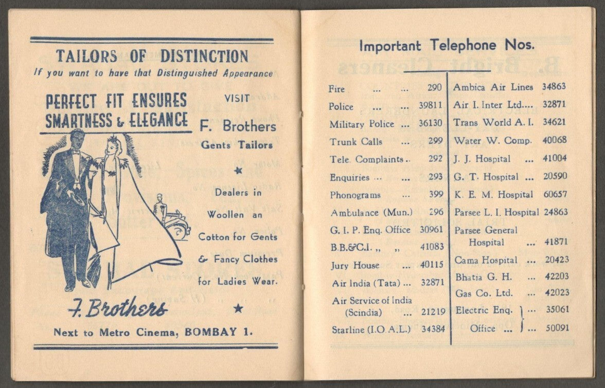 (AOP) India 1950 promotional dairy The Indian States & Estern Agency WIRELESS