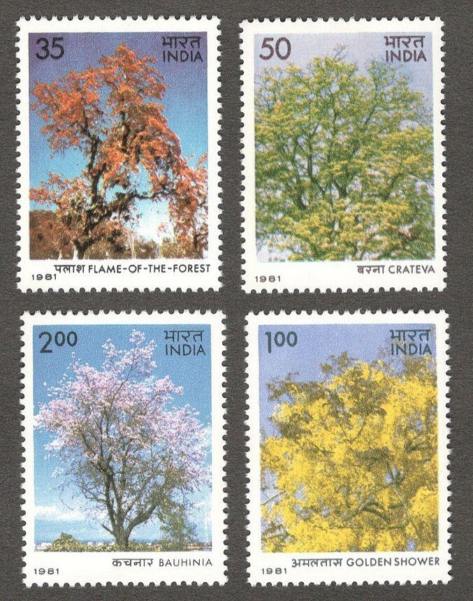 India #864a 1981 Flowering Trees set of 4 MNH