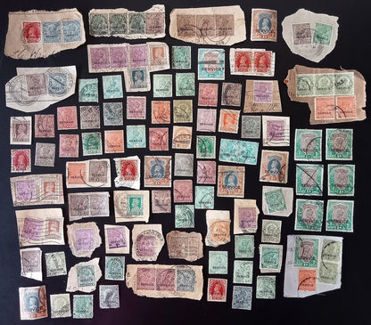 India pre 1947 Official stamps on & off paper accumulation (250+ stamps)