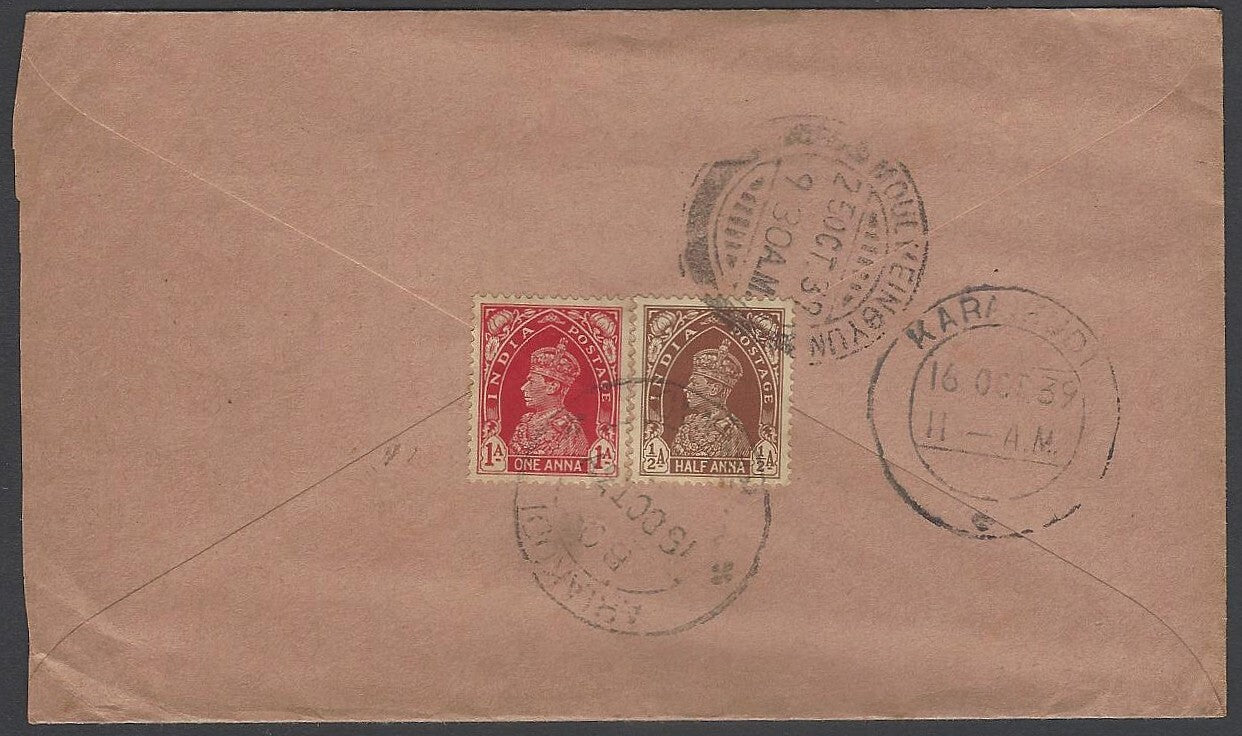 AOP2 India WW2 1939 censor cover to Rangoon, Burma