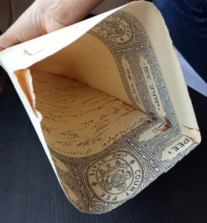 India JIND State envelope made from 2 stamp papers