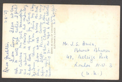 India vintage Bombay real photo postcard - Shiva as King of Dancers