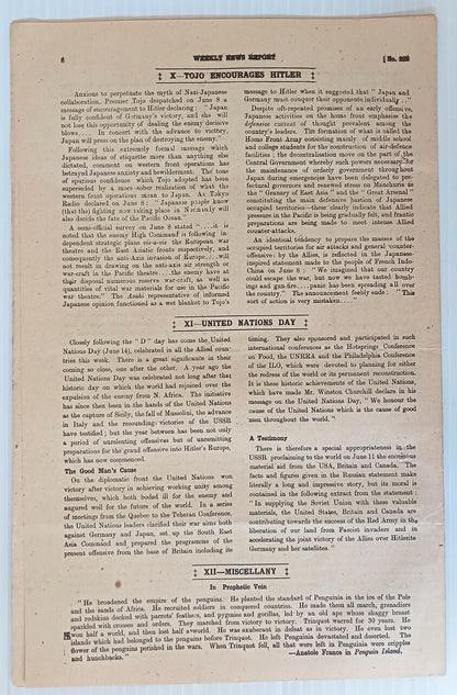 AOP India WW2 War News Weekly 1944 CONVOY ACTIONS IN NEW GUNEA 8pgs