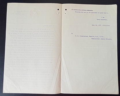 India 1907 crested letter RAJA OF NABHA about a Granthi for Golden Temple