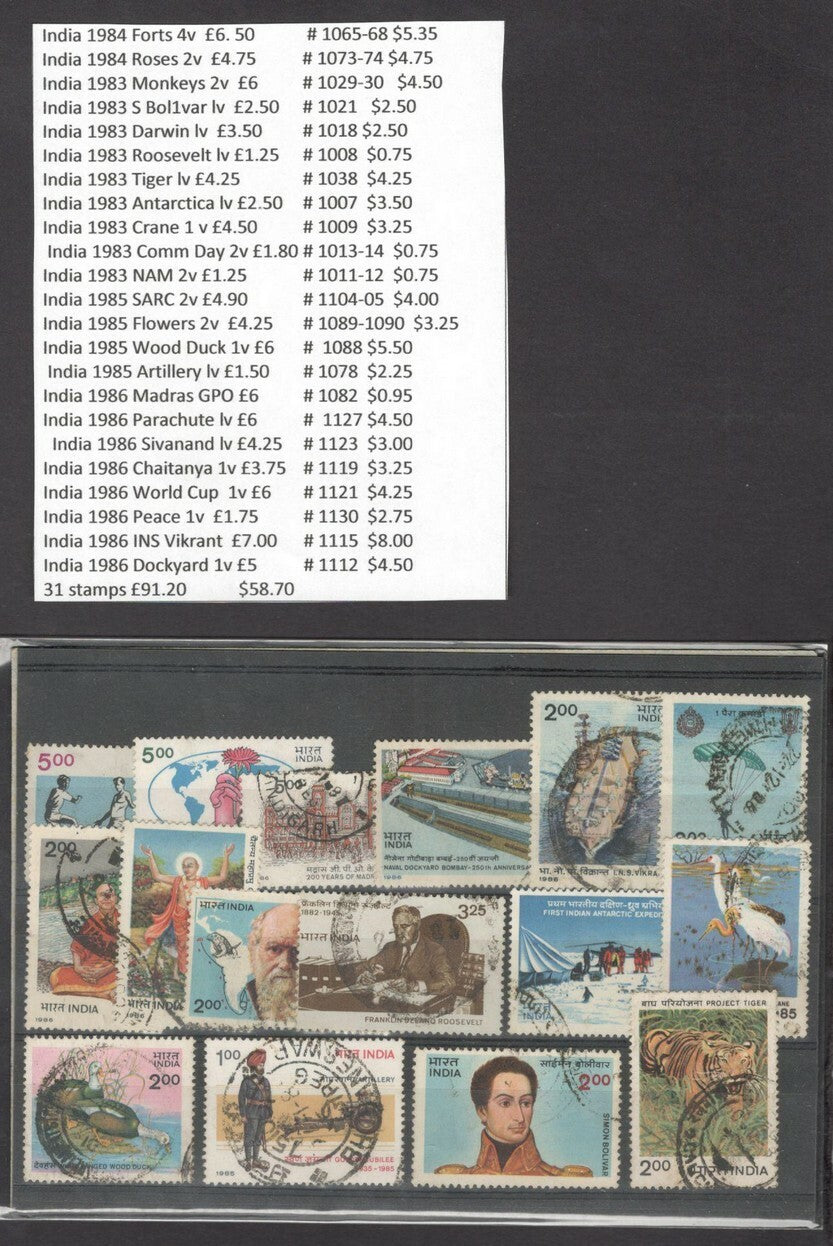 India 1951-2008 used & MNH collection SG £662.80 SCV $570.75
