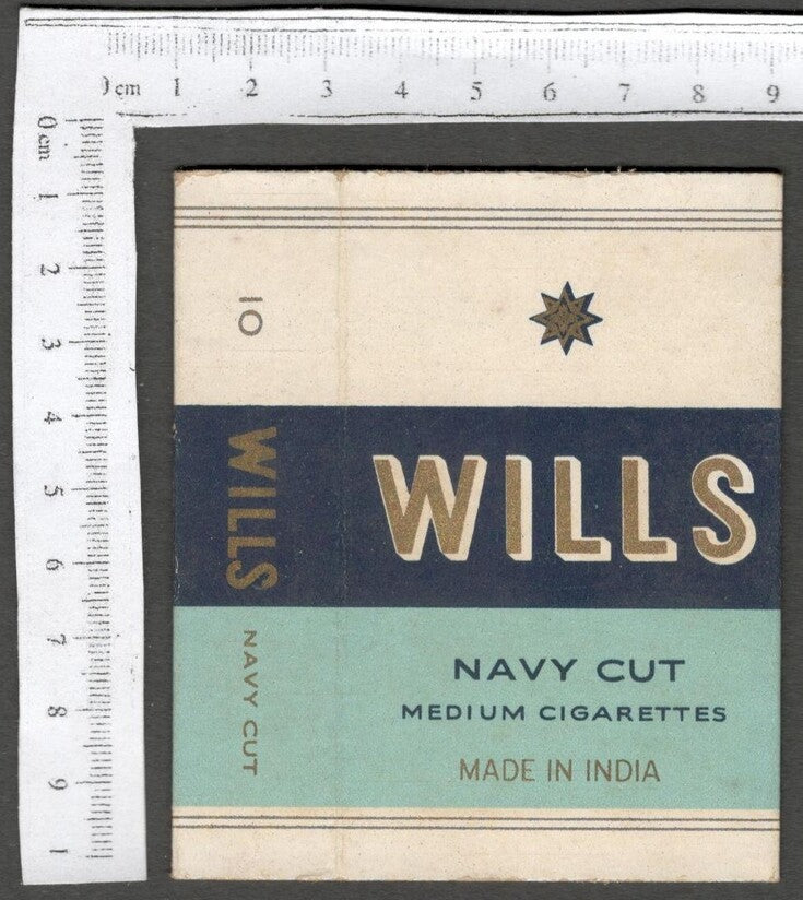 AOP India vintage empty packet Wills Navy Cut Cigarettes W. D. & H. O. Wills