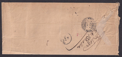 India 1913 stampless 39/3/- VPP (Value Payable) On Postal Service cover