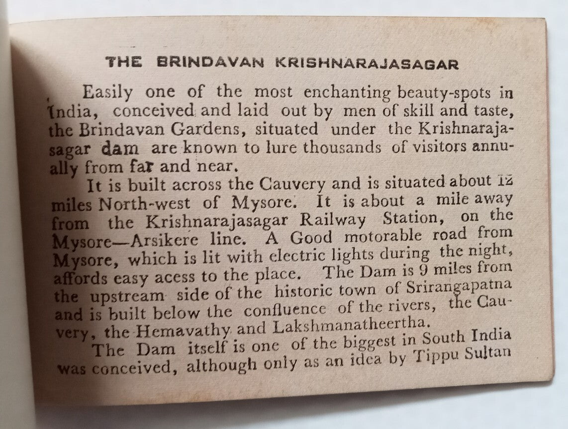 AOP India BRINDAVAN vintage booklet of 13 views (plain back postcards)