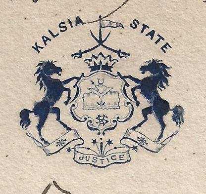 India 1922 KALSIA STATE crested letter